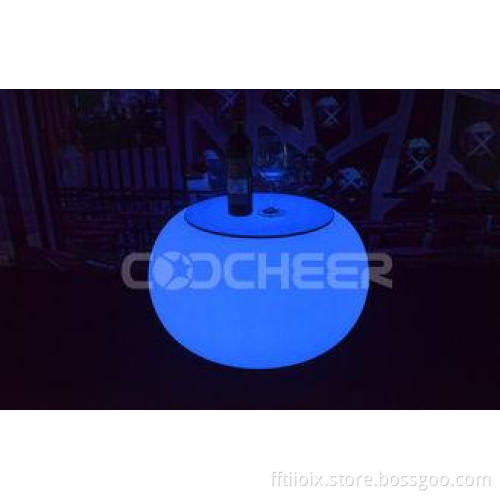 Waterproof Round Led Bar Table Fire Resistant Modern Furnit
